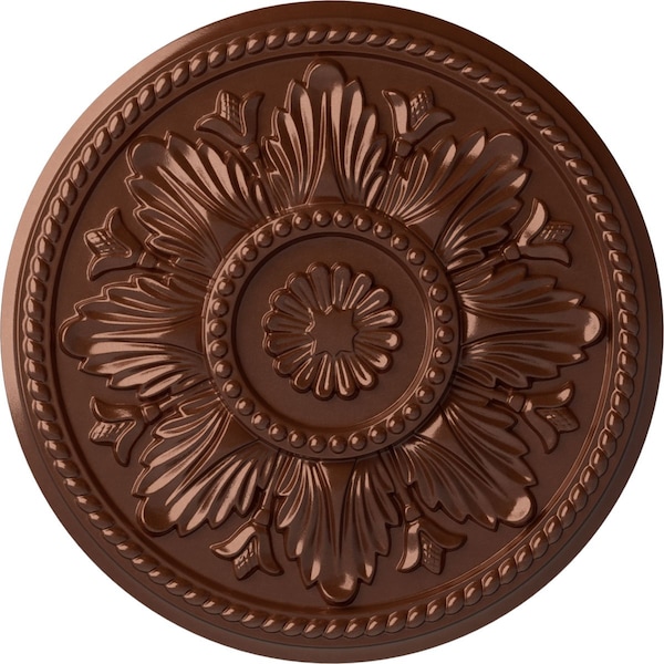 Ekena Millwork Edinburgh Ceiling Medallion (Fits Canopies up to 5 1/4"), Hand-Painted Copper Penny, 18"OD x 1 3/4"P CM18EDCPS - main